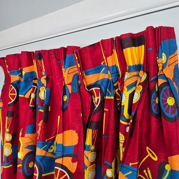 4 Vintage 70s Old Time Automobile Custom Pinch Pleat Curtain Panels Drapes 43x65 - Picture 7 of 16